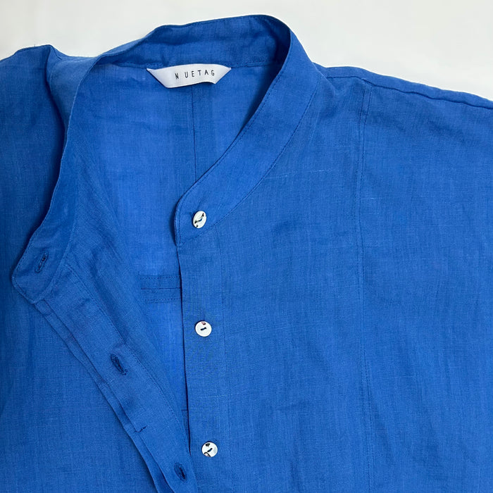 Ramie lawn  back tuck shirt