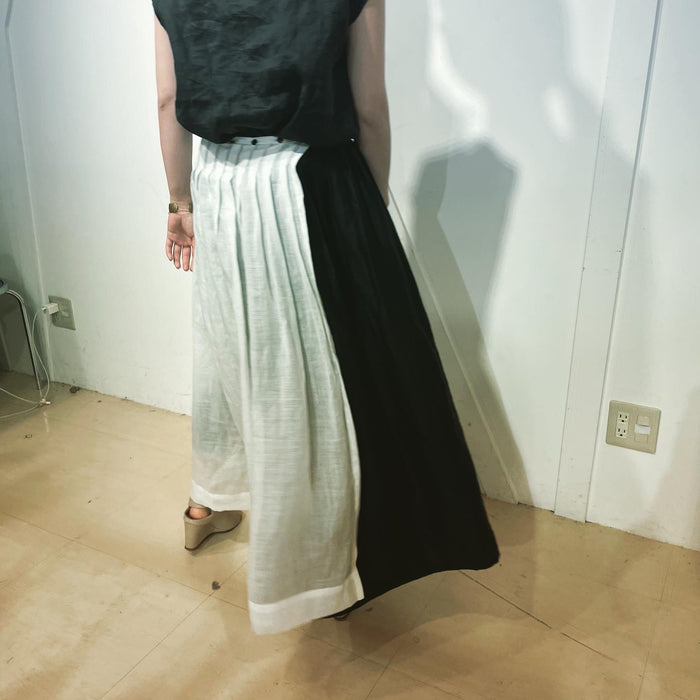 tuck wrap long skirt