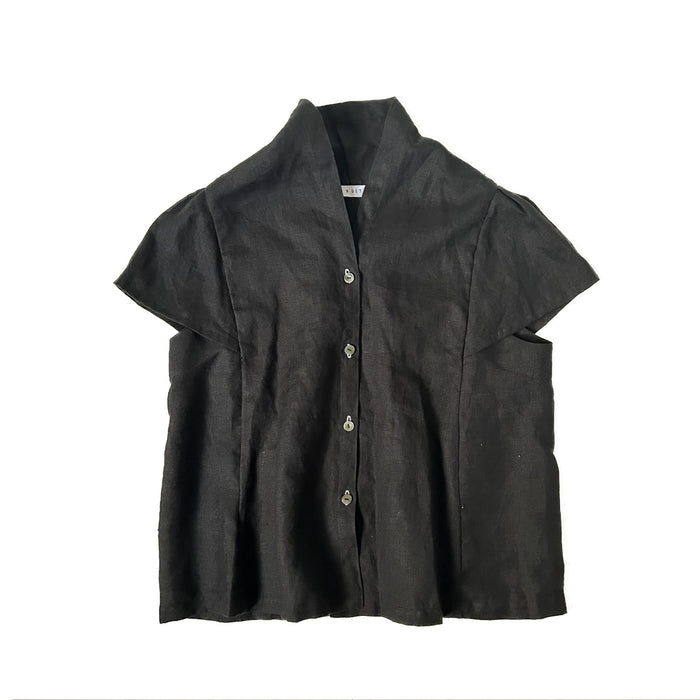 highneck beii short sleeve shirt