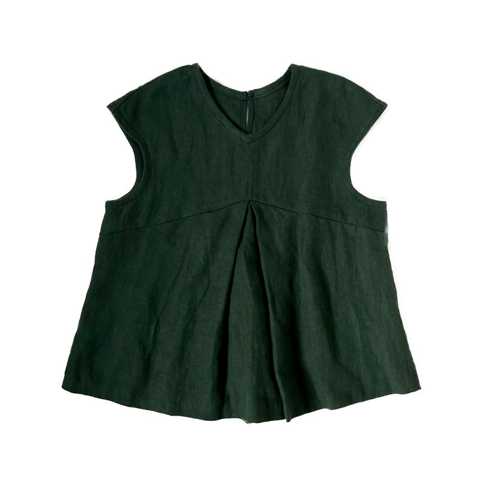 Lnen Pleated Sleeveless Top