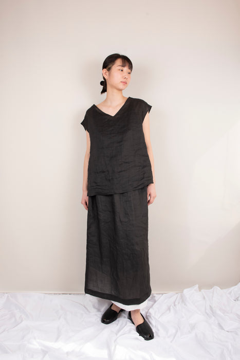 Ramie lawn　Frenchsleeve tops