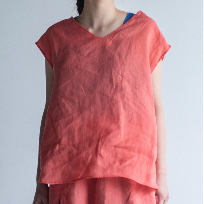 Ramie lawn　Frenchsleeve tops